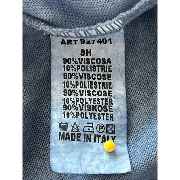 Free For Humanity Women's Top Metallic Trim Long Sleeve V-Neck Blue - Picture 8 of 8